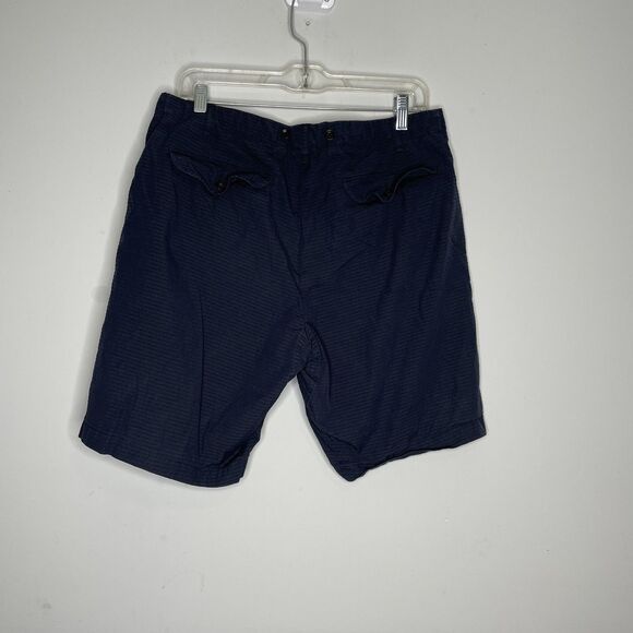 rag & bone Shorts Mens 33 Black Seersucker Chino Made in USA Button Flap Pockets - Picture 7 of 11